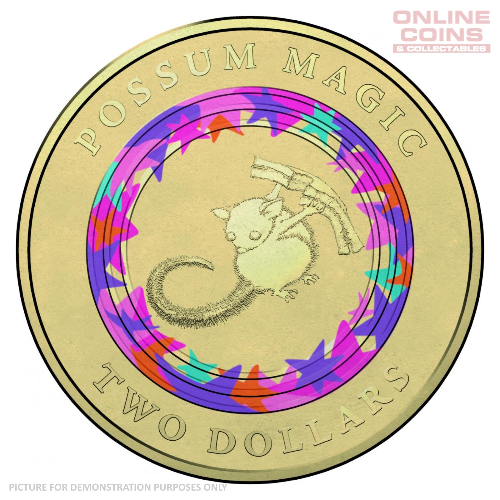 2017 Possum Magic Colour $2 Limited Mintage Loose Coin - Vegemite Sandwich